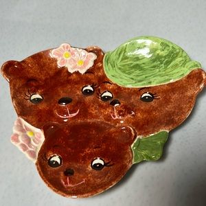 Vintage Hand Painted Three Bears Platter